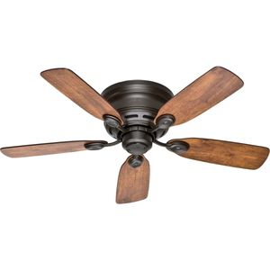 lot 50104 image: Hunter 42 Low Profile New Bronze Ceiling Fan with Pull Chain