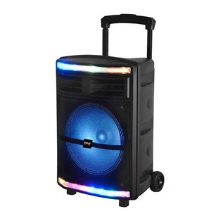 lot 50111 image: Pyle PPHP1044B - PA Speaker System - Portable Indoor  Outdoor Loudspeaker with Flashing Party Lights, MP3USBMicro SD Readers, FM Radio (10�� Subwoofer, 600 Watt)