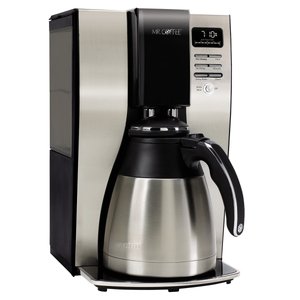 lot 50112 image: Mr. Coffee - 10-Cup Coffee Maker with Thermal Carafe - Stainless-Steel and Black