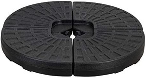 lot 50115 image: Amazon Basics HDPE Round Fan-Shaped Hanging Umbrella Base for Patio, Black