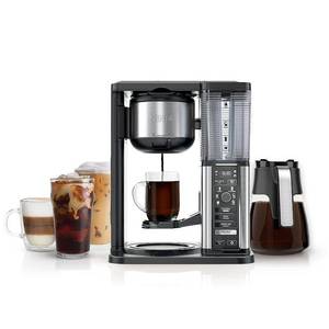 lot 50119 image: Ninja - 10-Cup Specialty Coffee Maker with Fold-Away Frother and Glass Carafe CM401 - BlackStainless Steel