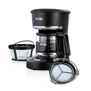 lot 50129 image: Mr. Coffee 12-Cup Programmable Coffeemaker, Black and Chrome