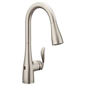 lot 50143 image: Moen Arbor Spot Resist Stainless One-Handle Pulldown Kitchen Faucet