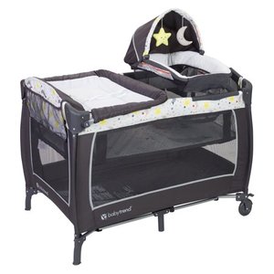 lot 50152 image: Baby Trend Lil Snooze Deluxe II Nursery Center Playard, Twinkle Twinkle Little Moon