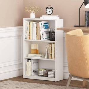 lot 50182 image: Furinno JAYA Simple Home 3-Tier Adjustable Shelf Bookcase, White