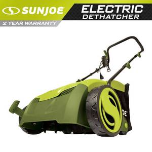 lot 50183 image: Sun Joe - 13 in. 12 Amp Electric Scarifier  Lawn Dethatcher with Collection Bag