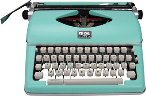 lot 51061 image: 79101t Classic Manual Typewriter (Mint Green)   (Retails $279)