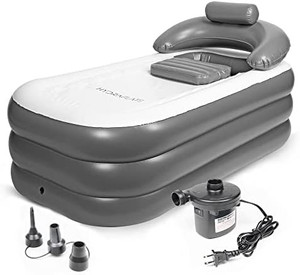 lot 51062 image: Hydraflate 63x33 Inflatable Bathtub  Cold Plunge Tub, Ice Bath Tub For Athletes  Foldable Bathtub, Portable Bathtub For Adults  Collapsible Bathtub  Freestanding Bath for Home or Travel