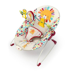 lot 51067 image: Bright Starts Playful Pinwheels Portable Baby Bouncer Seat with Vibrations and Toy Bar