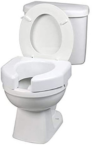 lot 51073 image: SP Ableware Basic Open-Front 3-Inch Elevated Toilet Seat for StandardElongated Toilets - White