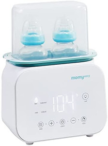 lot 51074 image: MOMYEASY Baby Bottle Warmer, Fast Bottle Warmer 7-in-1 Food Heater&Defrost with LCD Display, Baby Breast Milk Formula Warmer with 24H Temperature Control