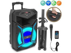 lot 51090 image: Pyle PPHP122SM Portable Bluetooth Speaker System with Flashing Party Lights