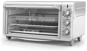 lot 51093 image: BlackDecker TO3265XSSD Extra Wide Crisp N Bake Air Fry Toaster Oven, Silver, Fits 9 x 13 Pan