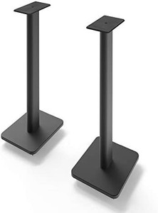 lot 51097 image: Kanto SP26PL 26 Speaker Floor Stands  Designed for Medium to Large Bookshelf Speakers  Heavy Steel & Foam Padding  30° Rotating Top Plate  Hidden Cable Design  Black  Pair   (Retails $179)