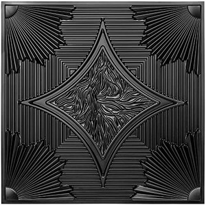 lot 62664 image: Art3d Drop Ceiling Tiles 24x24 in Black (12-Pack, 48 Sq.ft)  (Stock photo is different than actual product)