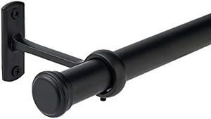 lot 62668 image: Curtain Rods 72 to 144-1 Curtain Rod with Cap, Curtain Rod for Windows 66 to 120, Hanging Curtain Rod&Wall Mount with Brackets, Outdoor Curtain Rod, Curtain Rods for Windows 72 to 144-Inch BROWN.