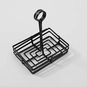 lot 62696 image: Circle Wrought Iron Condiment Rack Basket with Display Handle  (Pack of 6) (Stock photo is different than actual product)