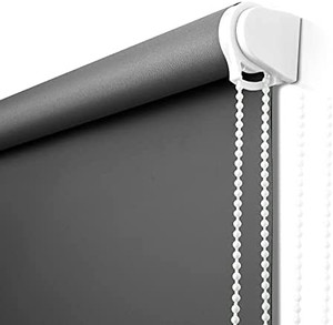 lot 62713 image: Window Roller Shades Blinds, 100% Blackout Gray Roller Blinds Quick Installation Roller Shades Blackout for Bedroom  (Stock photo is different than actual product)