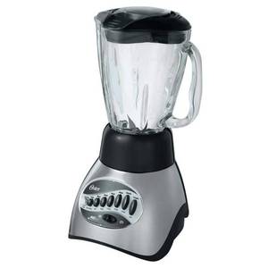 lot 63674 image: Oster - Oster� Classic Series 16-Speed Blender - Brushed Nickel w Skirt - Glass Jar - NEW UPDATED LOOK (Plugged in--Works)