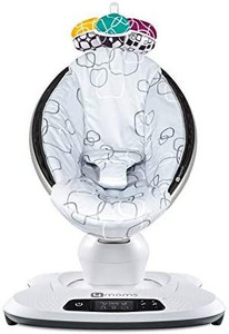lot 63678 image: 4moms mamaRoo 4 Multi-Motion Baby Swing, Bluetooth Baby Rocker with 5 Unique Motions, Cool Mesh Fabric, Silver  (Retails $175)  (Missing parts)  (SOLD AS IS)