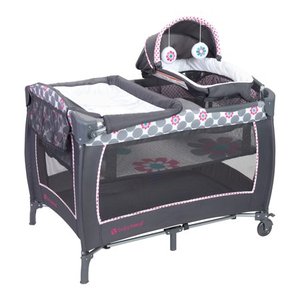 lot 63686 image: Baby Trend Lil Snooze Deluxe II Nursery Center Playard, Daisy Dots
