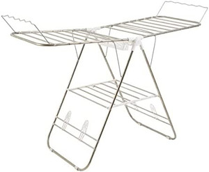 lot 63694 image: Clothes Drying Rack Folding IndoorOutdoor Portable Dryer for Clothing and Towels Collapsible Laundry Clothes Stand by Everyday Home (Silver)
