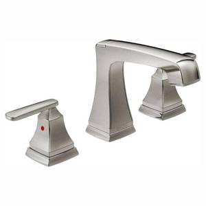 lot 63701 image: Delta Ashlyn Two Handle Widespread Bathroom Faucet with EZ Anchor� in Stainless 3564-SSMPU-DST