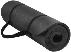 lot 63709 image: BalanceFrom GoYoga All-Purpose 12-Inch Extra Thick High Density Anti-Tear Exercise Yoga Mat with Carrying Strap and Yoga Blocks (slit half way through)
