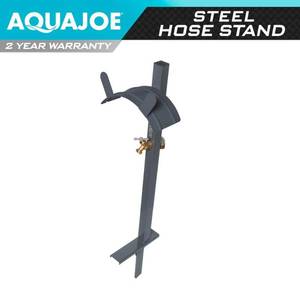 lot 63731 image: Aqua Joe SJ-SHSBB-GRY Garden Hose Stand with Brass Faucet, Gray   (USED--SOLD AS IS)