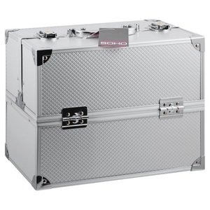 lot 63732 image: Soho Large Textured Diamond Train Case, Silver