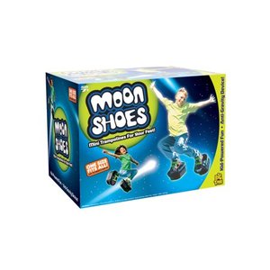 lot 63733 image: Moon Shoes Big Time Toy Bouncy Shoes Mini Trampolines For your Feet One Size Black New and improved Bounce your way to fun Very durable No tool assembly Athletic development up to 160 lbs