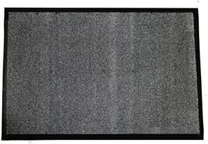 lot 63768 image: Durable Wipe-N-Walk Vinyl Backed Indoor Carpet Entrance Mat, 4 x 8, Charcoal