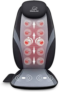 lot 63780 image: Snailax Shiatsu Massage Cushion with Heat Massage Chair Pad Kneading Back Massager for Home Office Seat use   (May not be exact stock photo)