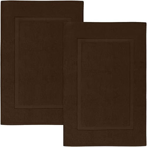 lot 66680 image: Utopia Towels Cotton Banded Bath Mats, Dark Brown, Not a Bathroom Rug 21 x 34 Inches, 100% Ring Spun Cotton - Highly Absorbent and Machine Washable Shower Bathroom Floor Towel (Pack of 2)