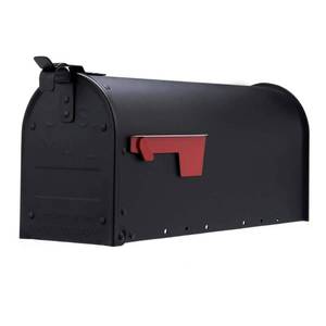 lot 66719 image: Gibraltar Mailboxes Admiral, Aluminum, Medium, Textured Black, Post Mounted Mailbox, ADM11B01