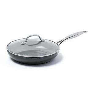 lot 66726 image: GreenPan Valencia 10-Inch Anodized Aluminum Ceramic Nonstick Fry Pan with Glass Lid in Black at Nordstrom