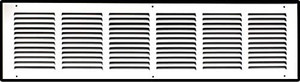 lot 67045 image: 30W x 8H Duct Opening Measurements Plastic Return Air Grille  Vent Cover Grill for Sidewall and Ceiling, White