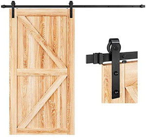 lot 67057 image: EaseLife Heavy Duty Sliding Barn Door Hardware Track Kit, Basic J Pulley, Slide Smoothly Quietly, Easy Install