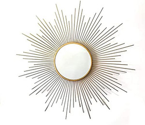 lot 67060 image: Gold Metal Accent Sunburst Wall Mirror Large Wall Mounted