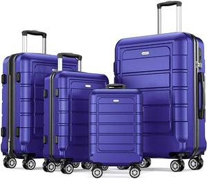 lot 67099 image: SHOWKOO Luggage Sets Expandable PCABS Durable Suitcase Double Wheels TSA Lock 4 Piece Luggage Set  (Retails $209)