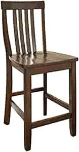 lot 67115 image: Crosley Furniture Schoolhouse Bar Stool (Set of 2), 24-inch, Vintage Mahogany   (Retails $221)