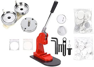 lot 67116 image: Badges Tools Set 37mm Badge Making Machine Ergonomic Button Maker Pressing Machine Set for Craft Supplies DIY Badges  (May be missing some pieces)  (Retails $149)