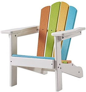 lot 67117 image: Ehomexpert Kids Adirondack Chair, Outdoor Kids Patio Chairs for Garden, Porch, Deck, Backyard, Fire Pit, Small Childrens Adirondack Chairs Weather Resistant, Rainbow