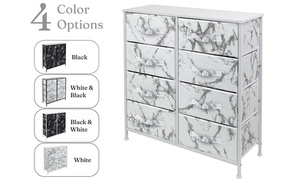 lot 67118 image: Sorbus Dresser w8 Drawers - Bedroom Chest Furniture Tower - Marble Collection, Black