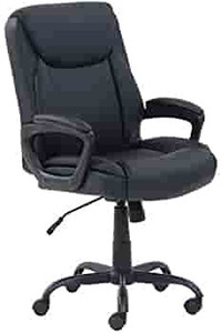 lot 67120 image: Amazon Basics Classic Puresoft Padded Mid-Back Office Computer Desk Chair with Armrest, Black