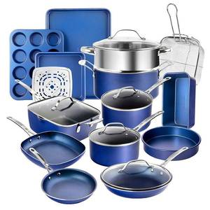 lot 67126 image: Granite Stone Diamond Titanium Diamond Infused Nonstick 20-Pc. Complete Cookware & Bakeware Set  (Appears New)  (Retails $199)