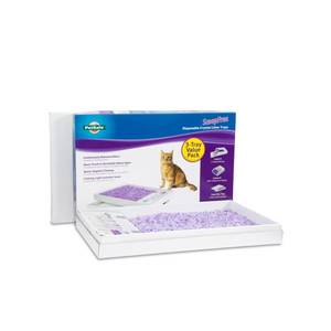 lot 67151 image: PetSafe ScoopFree Replacement Lavender Scented Crystal Litter Tray 3-Pack Easy Cleanup with Disposable Tray Includes Leak Protection and Low Tracking Litter