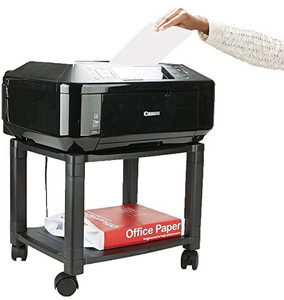 lot 67159 image: Mind Reader Classify Mobile Printer Cart with Cable Management, BlK, 2 Tiers, Black