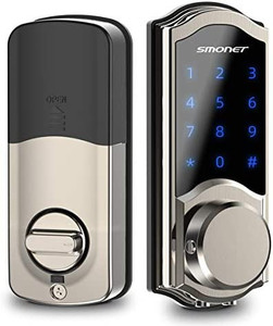 lot 163710 image: Smart Deadbolt, SMONET Door Lock Keyless Entry, Bluetooth Locks Front Door Touchscreen Keypad, Physical Keys, Auto Lock, Remote Share, Send eKey, Free Smartphone APP Control