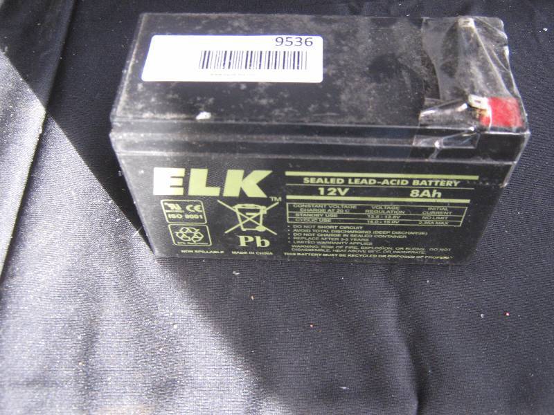 (1)Elk Nonspillable rechargable sealed lead acid battery 12 V 8 ah